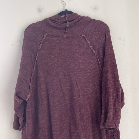 Free People Beach 100% cotton cowl neck knit hi low hem sweater dress sz OS - Picture 7 of 8